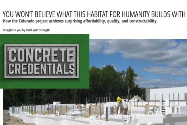Habitat for Humanity Is Building Homes with Concrete ICFs